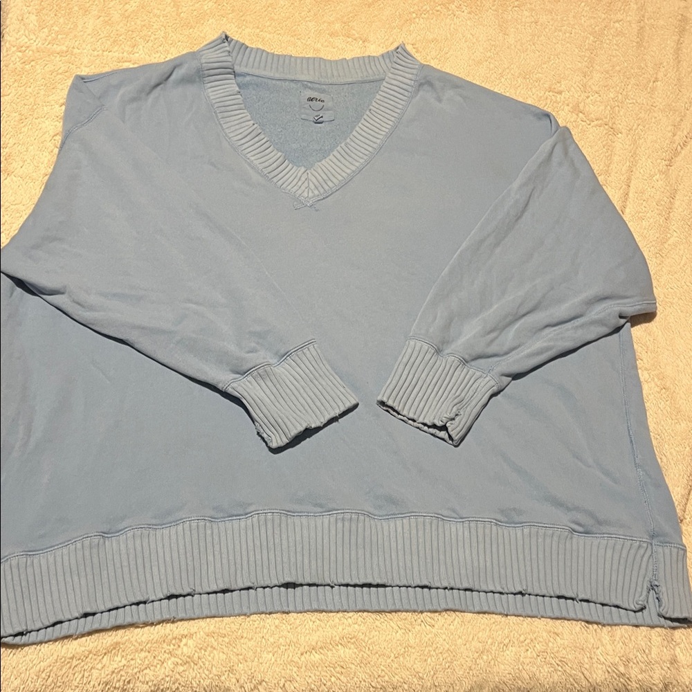 Aerie V neck sweatshirt soft Knit